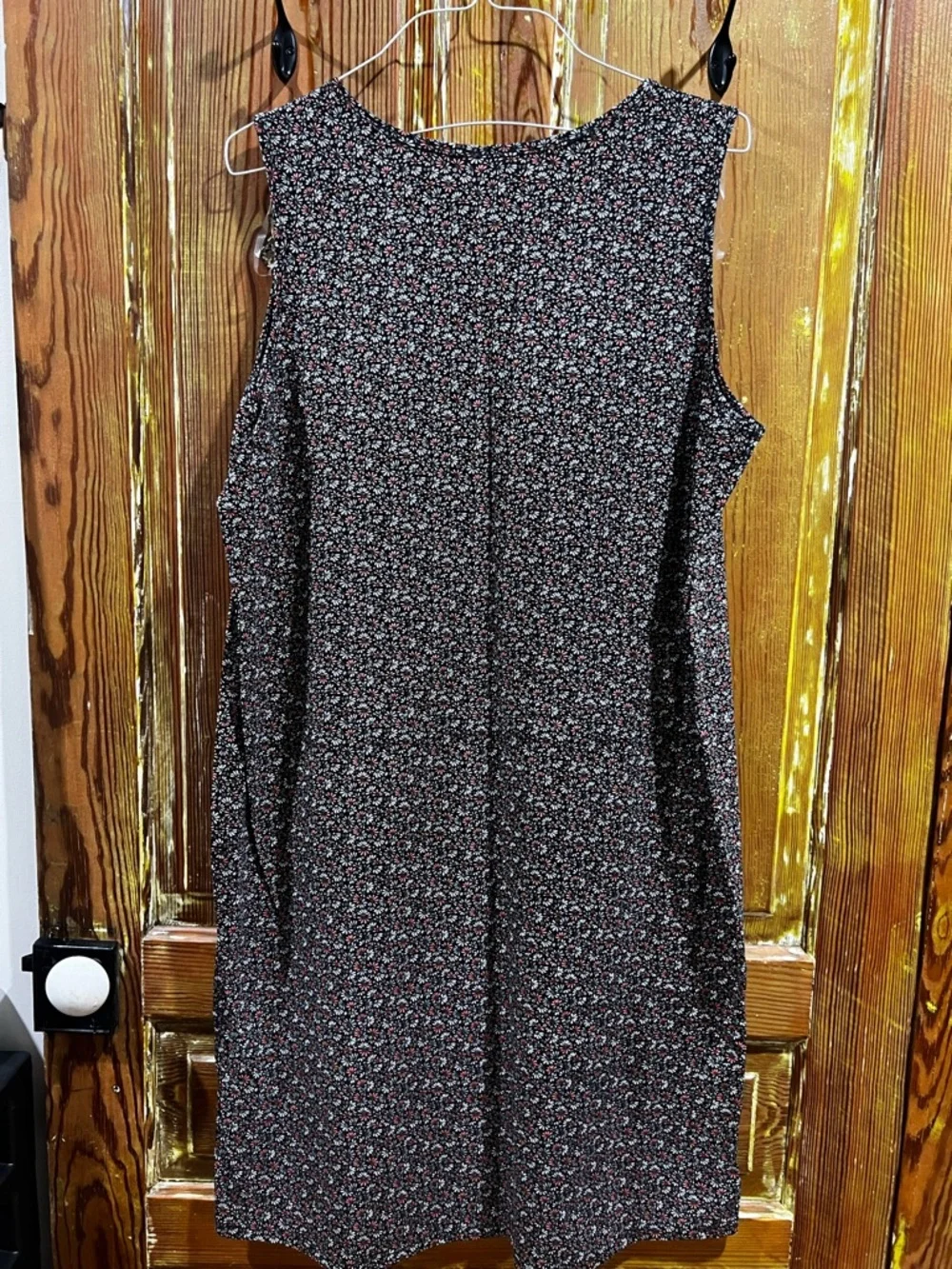 Basic Editions Black, White & Orange Floral Tank Midi Dress - Picture 5 of 5